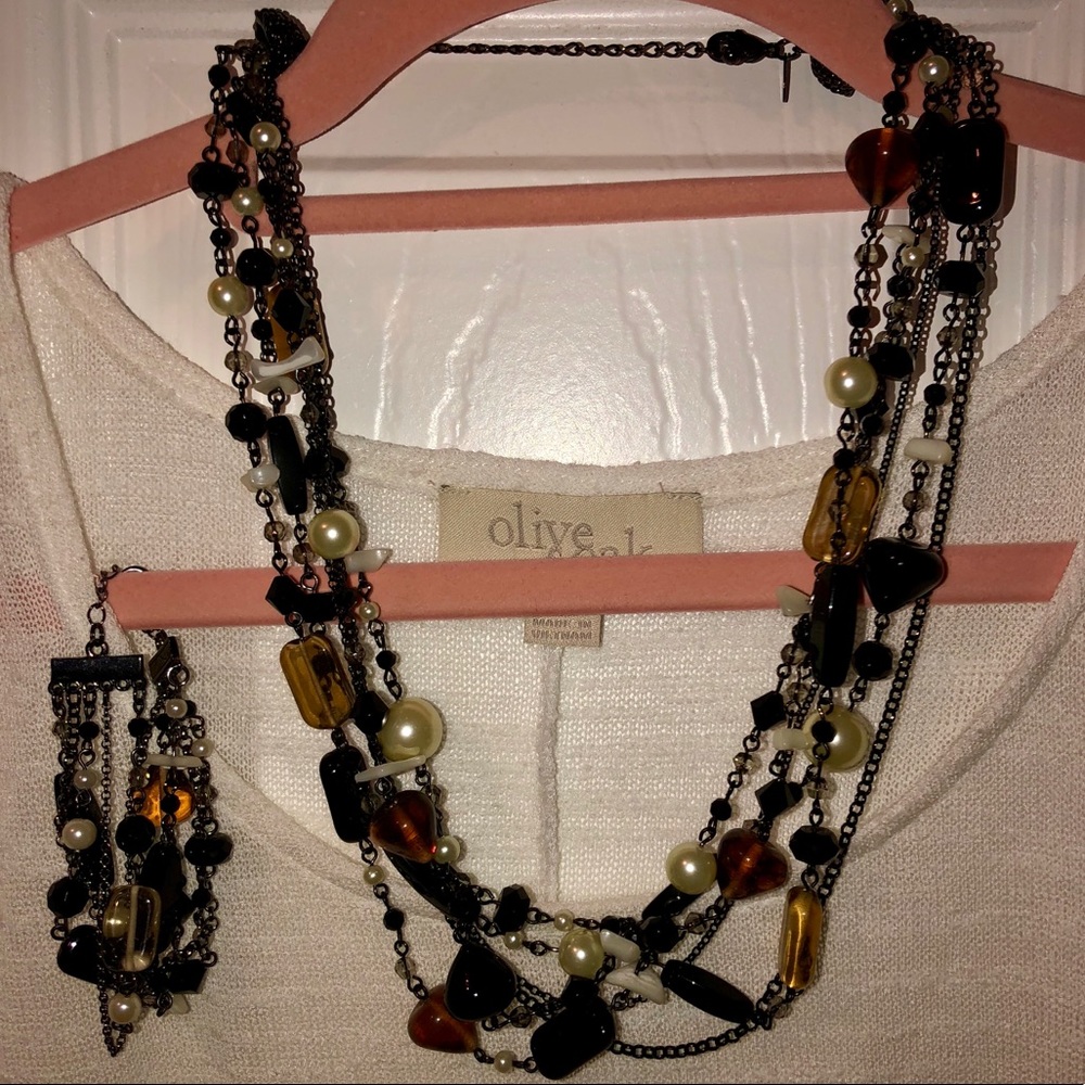 Lia Sophia multi-layer black/brown necklace